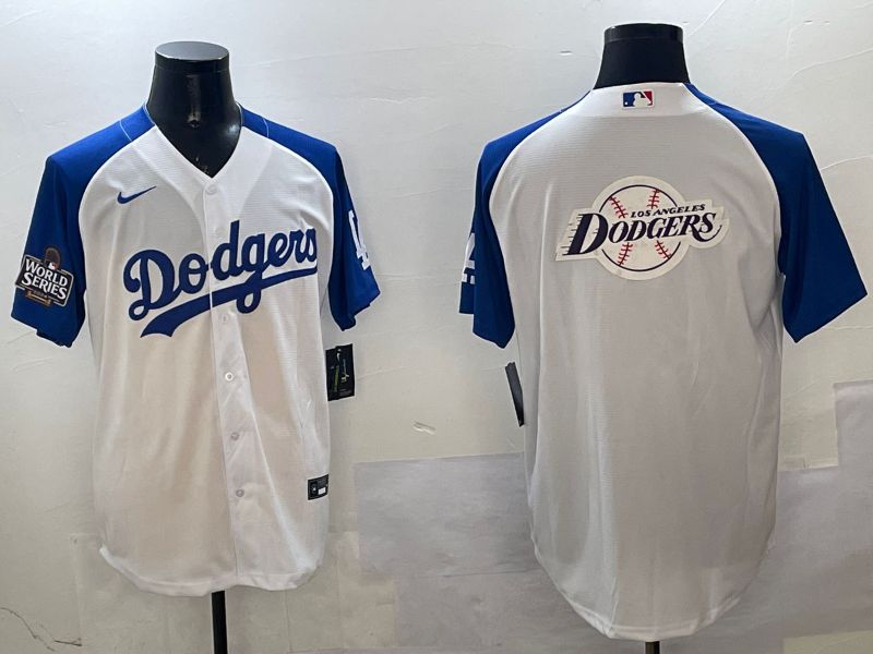 Men Los Angeles Dodgers Blank White blue Game 2025 Nike MLB Jersey style 34->los angeles dodgers->MLB Jersey